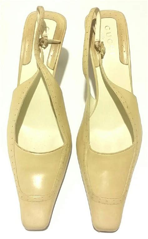 gucci slingback kitten heels|vintage Gucci kitten heels.